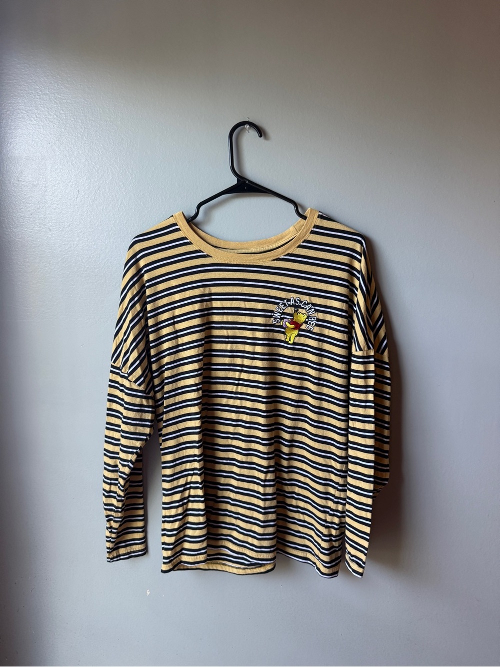 Disney Winnie the Pooh Sweet As Can Bee Striped Long Sleeve Shirt